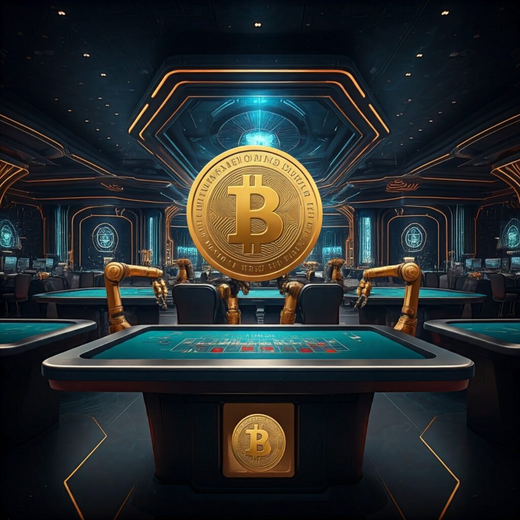 A spacious casino with an artificial intelligence-powered design and blockchain.